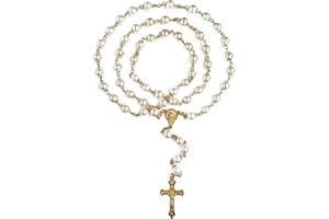 FLAFARY First Communion Rosarys for Girls and Boys, RosaryBeads Catholic for Men, Women, Rosary Necklace as Gifts for Mother, Grandmother, Elders