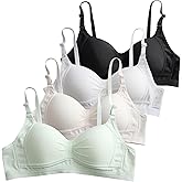 DUOFANXI Teen Bras for Girls Ages 12-14-16-18 Years Old Big Kids Training Bra Bralettes for Women Ladies,Adjustable Straps