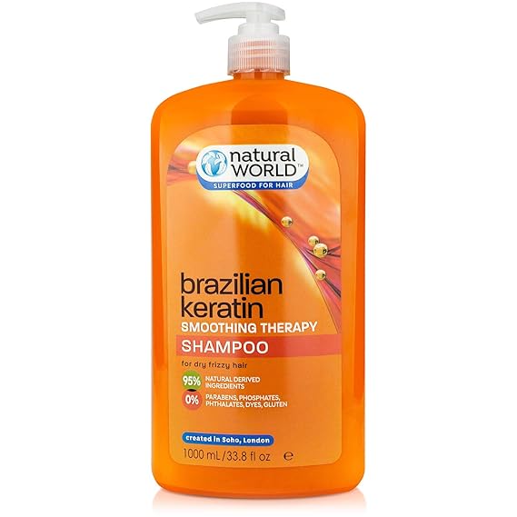 Natural World Brazilian Keratin Smoothing Therapy Shampoo 1L Amazon.co