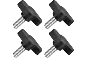 uxcell 4Pcs Tee Wing Knobs Thumb Screws, M6 x 14mm Clamping Screw Knob Male Thread 304 Stainless Steel T Shaped Thumb Screws 