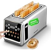 SAKAMOSH Smart Toaster 4 Slice, Touch Screen, Digital Toasters with 6 Browning Levels & 5 Bread Types, Bagel, Extra Long Wide