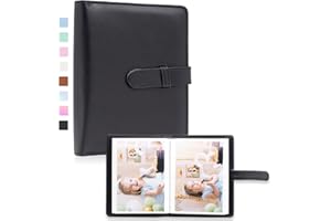Photo Album 4x6 Photos - 68 Pockets Small Mini Capacity Premium Vegan Leather Cover Album, Portable Wallet Photo Case for Boy
