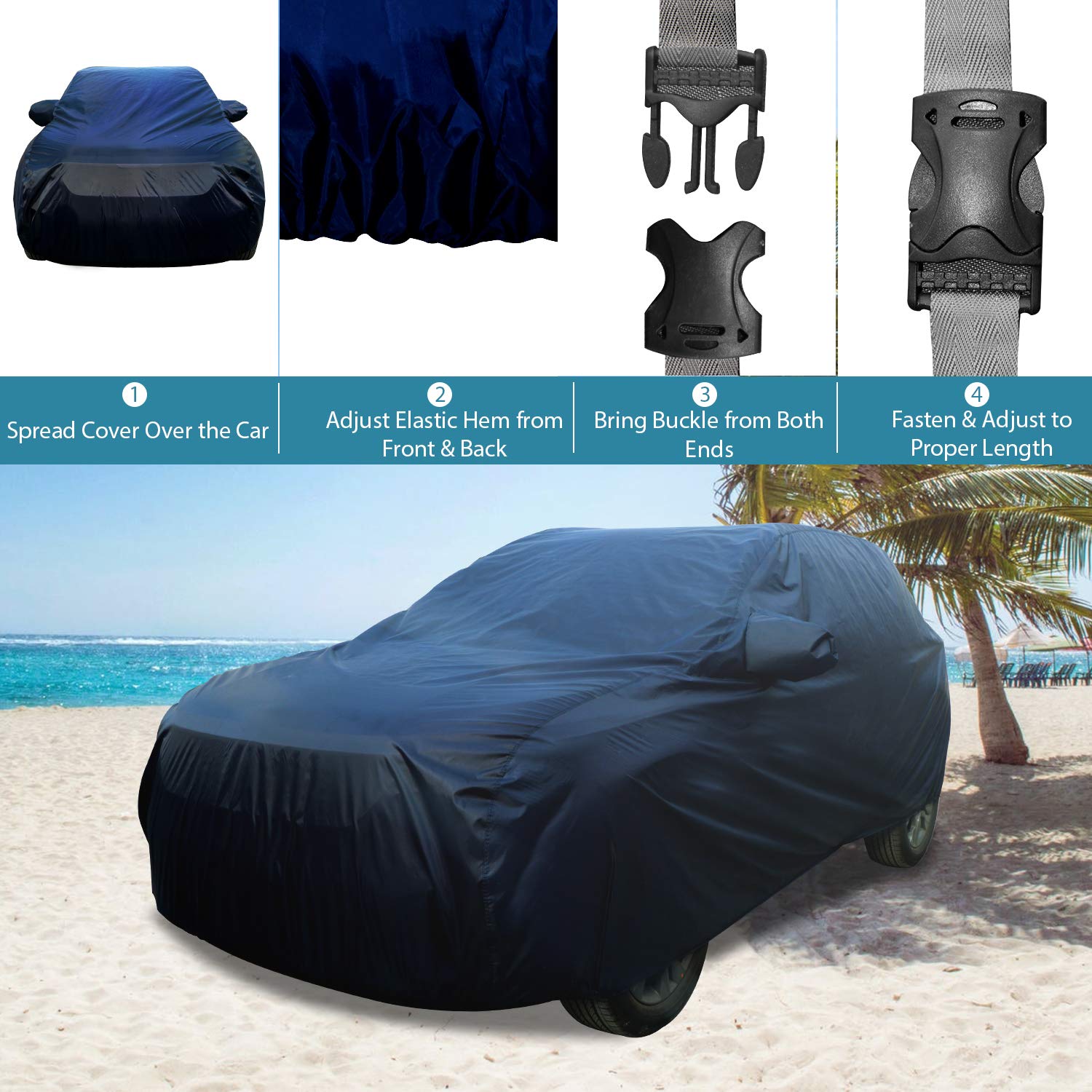 Kia Seltos Car Body Cover Custom Fit Water Resistant Rain Dust Heat for