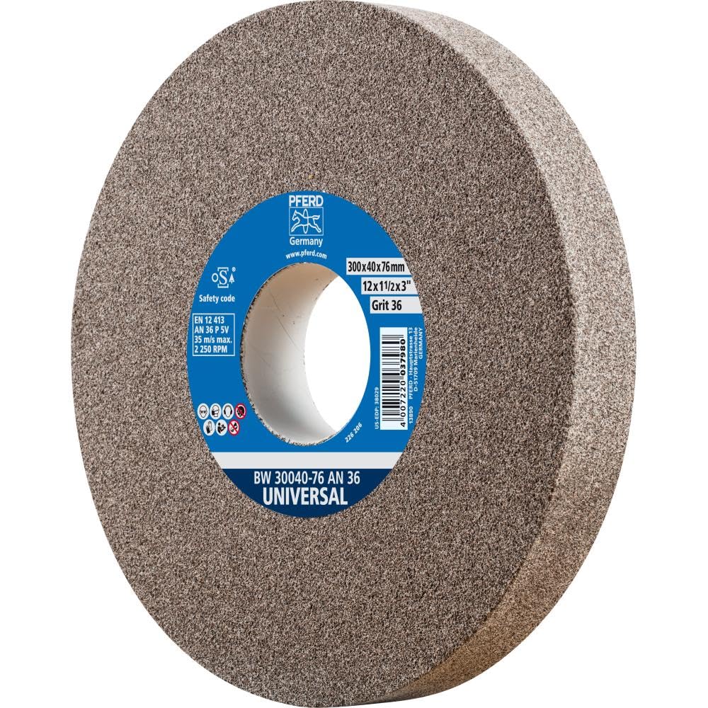 PFERD 39009715 Universal Sanding Disc 300 x 40 x 76 mm A36 Hard Sanding Disc for Universal Grinding Tasks