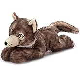 The Petting Zoo Timber Wolf Stuffed Animal Plushie, Gifts for Kids, Earth Keeperz Wildlife Animals, Zoologee Brown Timber Wolf Plush Toy, 10 inches