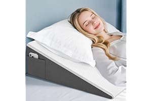DiffPacky Wedge Pillow, 8 inch Bed Wedge Pillow for Sleeping & Resting, Cooling Memory Foam Incline Pillow for Adults Seniors, Back Support and Leg Elevation, Ideal for Couch, Bedroom & Living Room