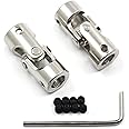 Befenybay 2 Pcs 8mm to 8mm Universal Joint Shaft Coupling with Screws for Motor