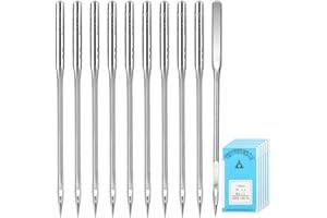 AUGHOA 60 PCS Universal Leather&Jeans Sewing Machine Needles, Size 100/16 Needles for Heavy Fabric, Suitable for Singer, Brother, Janome Home Sewing Machine