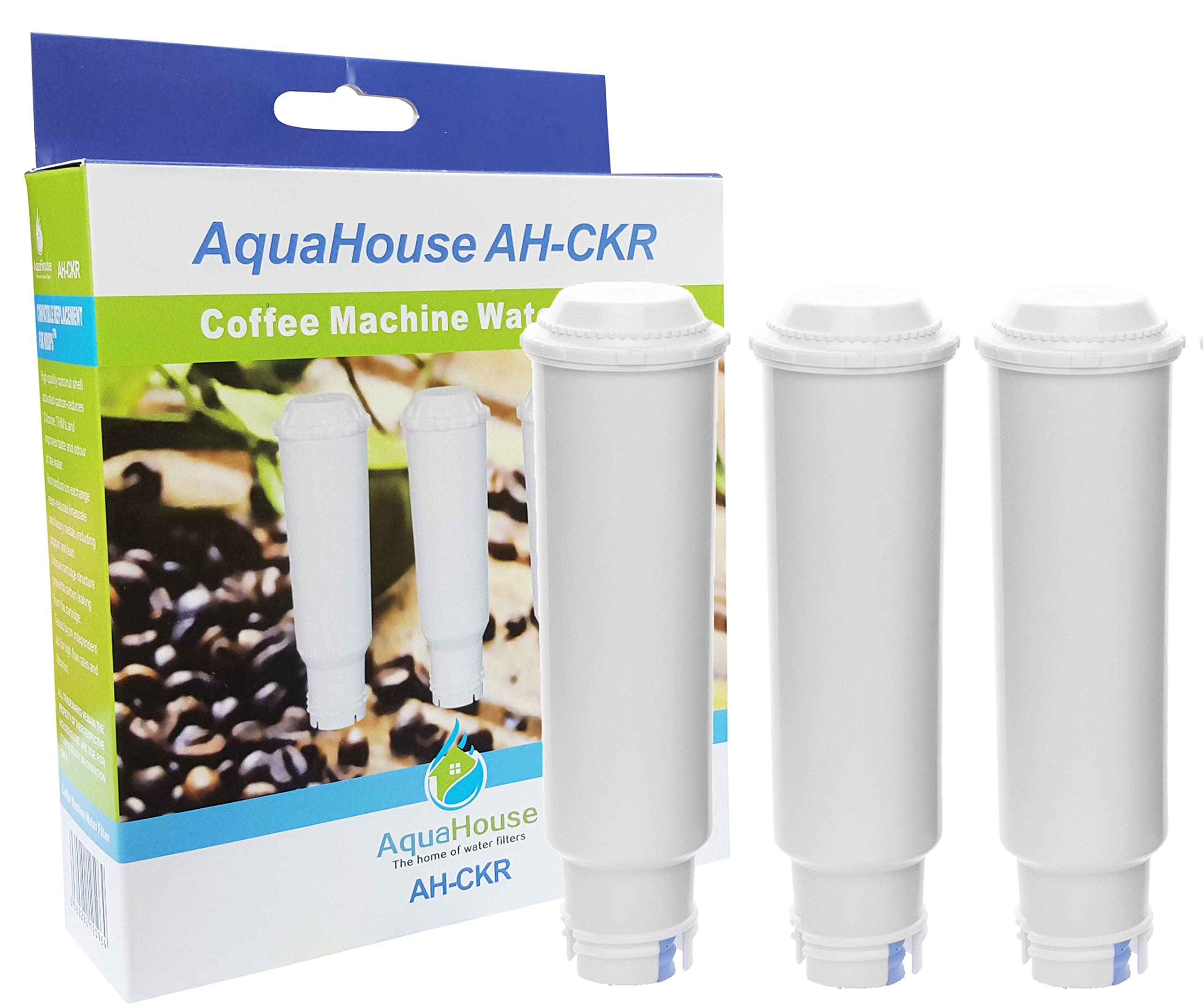 3X AquaHouse AH-CKR Water Filter cartridges Compatible with Krups & Compatible with Melitta Pro Aqua Coffee Makers
