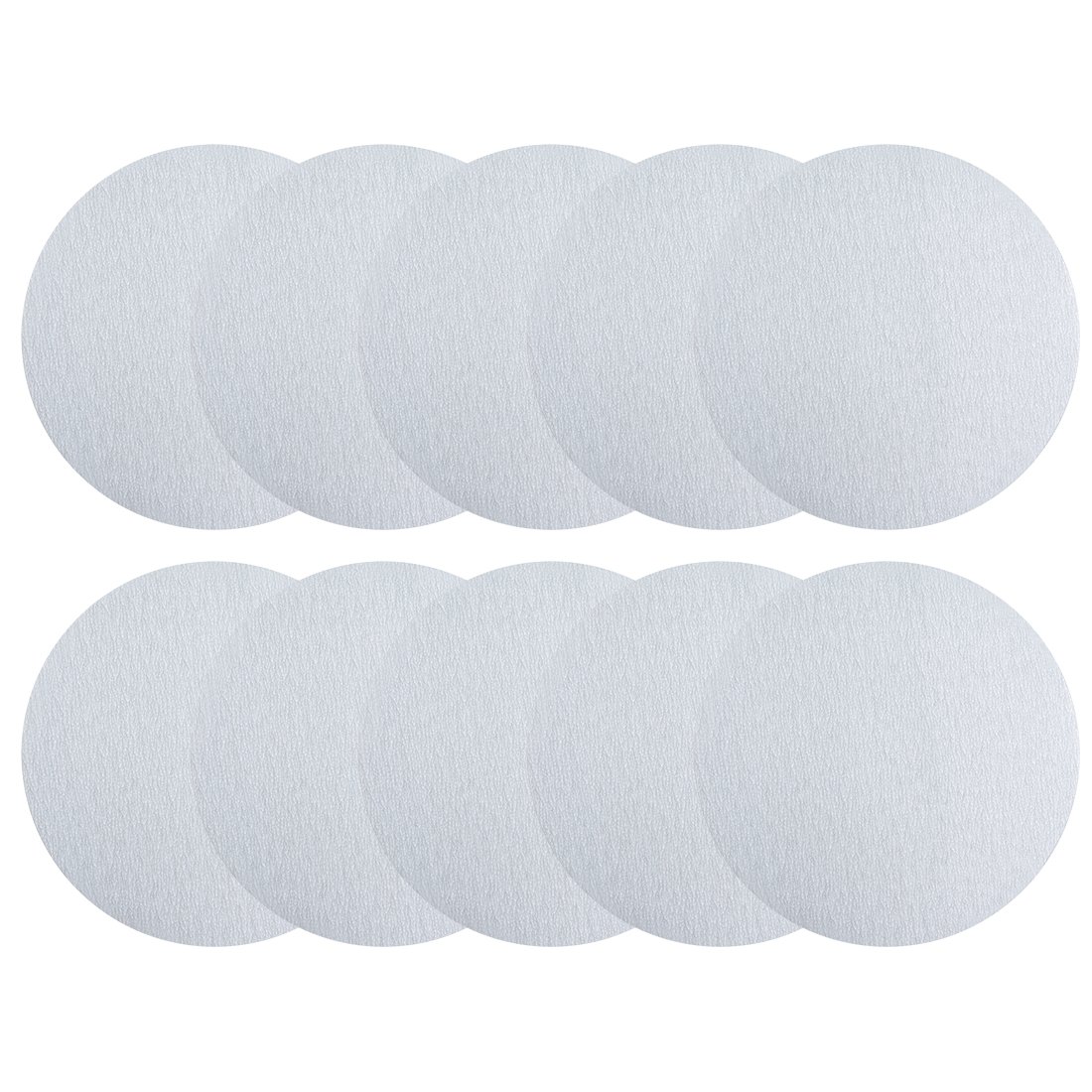 Sourcingmap 10 Pcs 7-Inch Aluminum Oxide White Dry Hook and Loop Sanding Discs Flocking Sandpaper 400 Grit