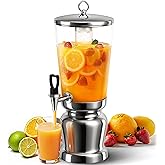 WantJoin Beverage Dispenser With Stand -2 Gallon Beverage Dispenser Drink Dispenser w/Upgraded Dual Cores & Base, Leakproof Spigot, Visible Container, Drink Dispenser For Parties, Events, Gathering