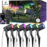 APPECK Smart Landscape Lighting Kit 36W, RGBCW Smart Landscape Lights 6 Pack, IP65 Waterproof Outdoor Spotlights, Alexa/Google Assistant Compatible, for Garden Pathway Yard Holiday Decor
