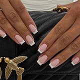 EONFAVE French Tip False Nails 24Pcs White Edge Press On Nails view 3