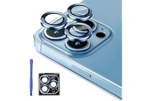 Jeluse [3X2 Pack] Designed for iPhone 13 Pro/iPhone 13 Pro Max Camera Lens Protector, 9H Tempered Glass Screen Protector Cover [Alignment Kit Eazy installation] Metal Individual Ring