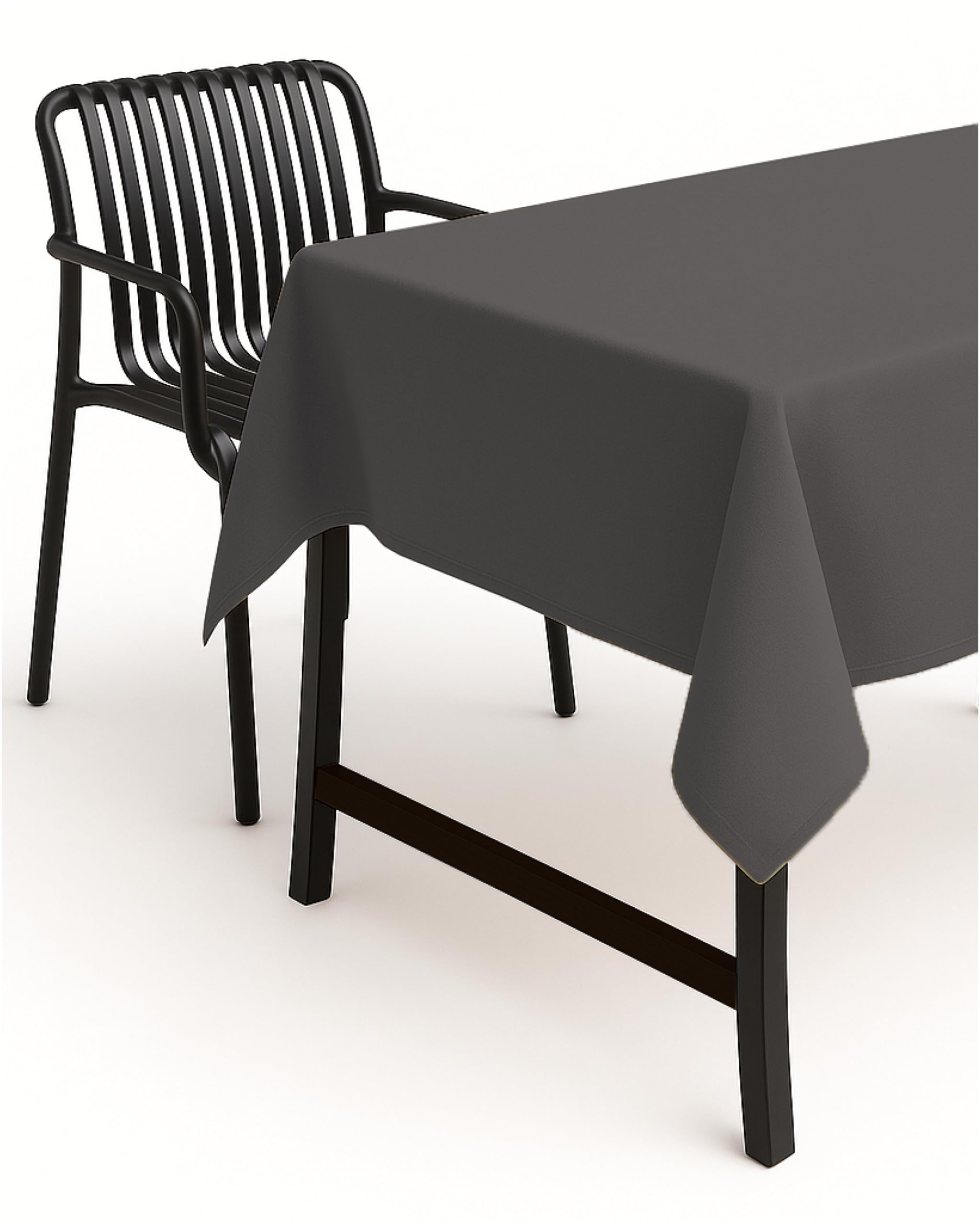 TextilDepot24 - Garden Tablecloth, Linen Look, Stain-Resistant Fabric, Lotus Effect, Wrinkle Resistant, 160 x 160 cm, Dark Grey