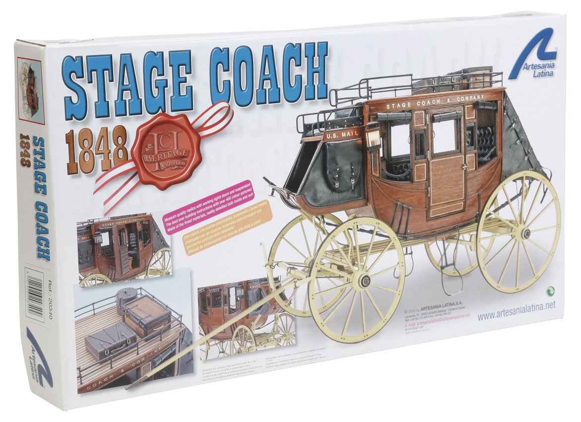 Wooden Model Kit Stage Coach 1848 1/10 Amazon.co.uk Toys & Games