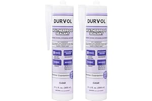 Durvol Weatherproof Sealant Indoor Outdoor Waterproof Caulking Seal 2-Pack Clear