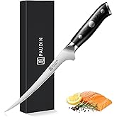 PAUDIN Fillet Knife, 7 Inch Boning Knife, High Carbon German Steel Fish Knife for Meat Cutting Trimming Deboning, Full Tang Ergonomic G10 Handle