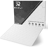 RIXLI Diatomaceous Earth Stone Bathmat | Eco-Friendly XL Stone Bath Mat 18x24 Inch. Instant Dry Bathroom Mat with Sandpaper & Pads. Multiuse, Kitchen Counter & Dog Bowl Mat. 1 White Hexagon