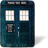 Surreal Entertainment Doctor Who TARDIS Oversized Plush Throw Blanket | Cozy Sherpa Cover For Sofa, Bed | Super Soft Fleece Blanket | Official BBC One Collectible | 45 x 60 Inches, Blue, One Size