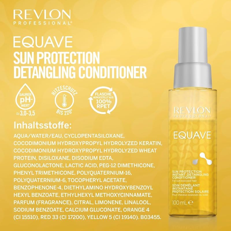 EQUAVE Sun Protection Instant Detangling Conditioner, 100 ml, entwirrender Leave in Sprühconditioner mit Sonnenschutz fürs Haar, 2-Phasen Haarpflege mit Hitzeschutz