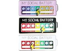 Arturbo Cute Cool My Social Battery Slider Pastel Pink Enamel Emotional Mood Funny Introvert Lapel pins for Bags Backpacks Hats Gifts Decoration