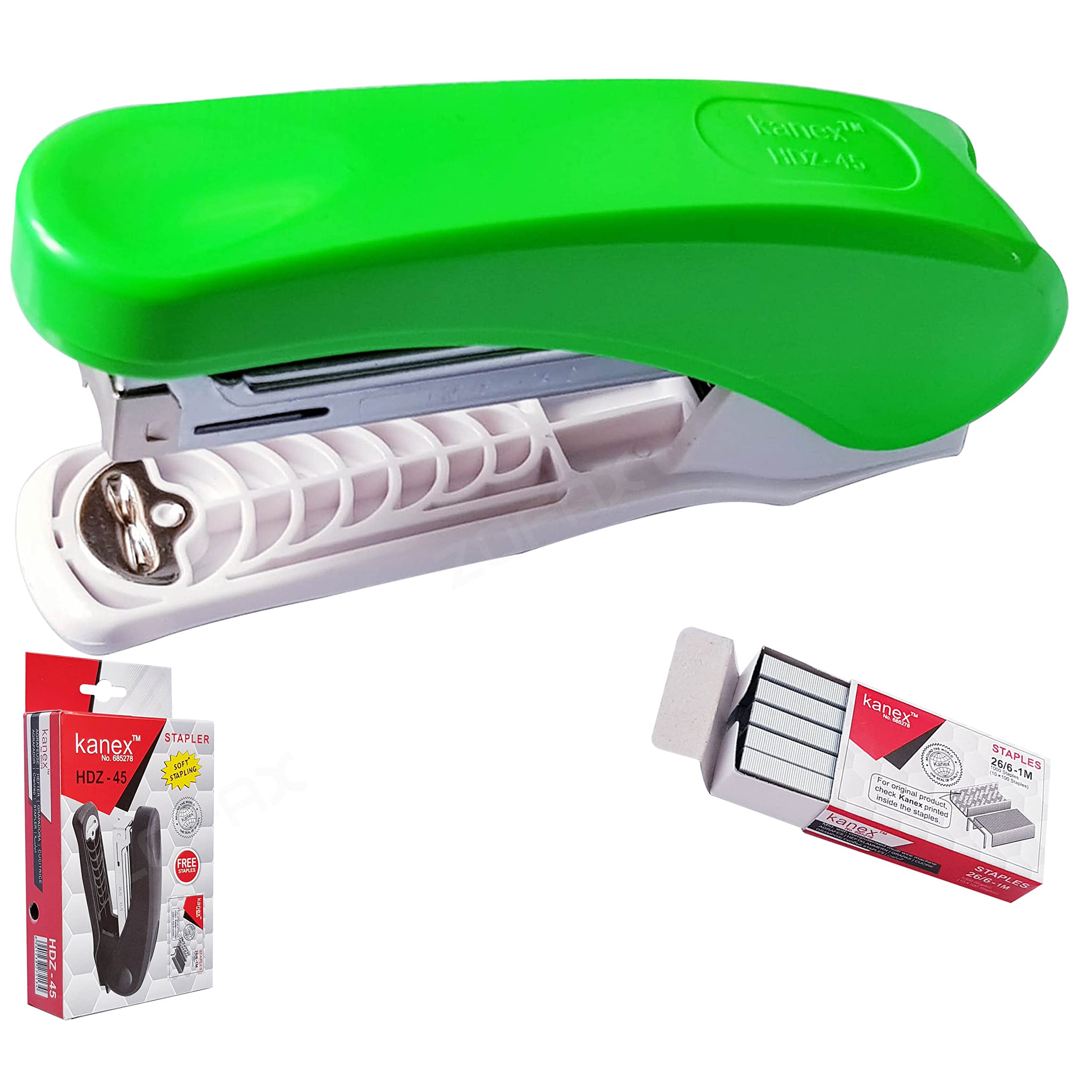 ZHDZ45 Stapler with Staple Remover, Green Body + 1000 Staples, 30 Sheets Stapling, Reload Indicator, 24/6-26/6 Staples, iZOFAX