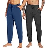WiWi Men's Bamboo Viscose Pajama Jogger Pants Soft Lounge Bottoms Sleep Long Pj Joggers Sweatpant S-XXL
