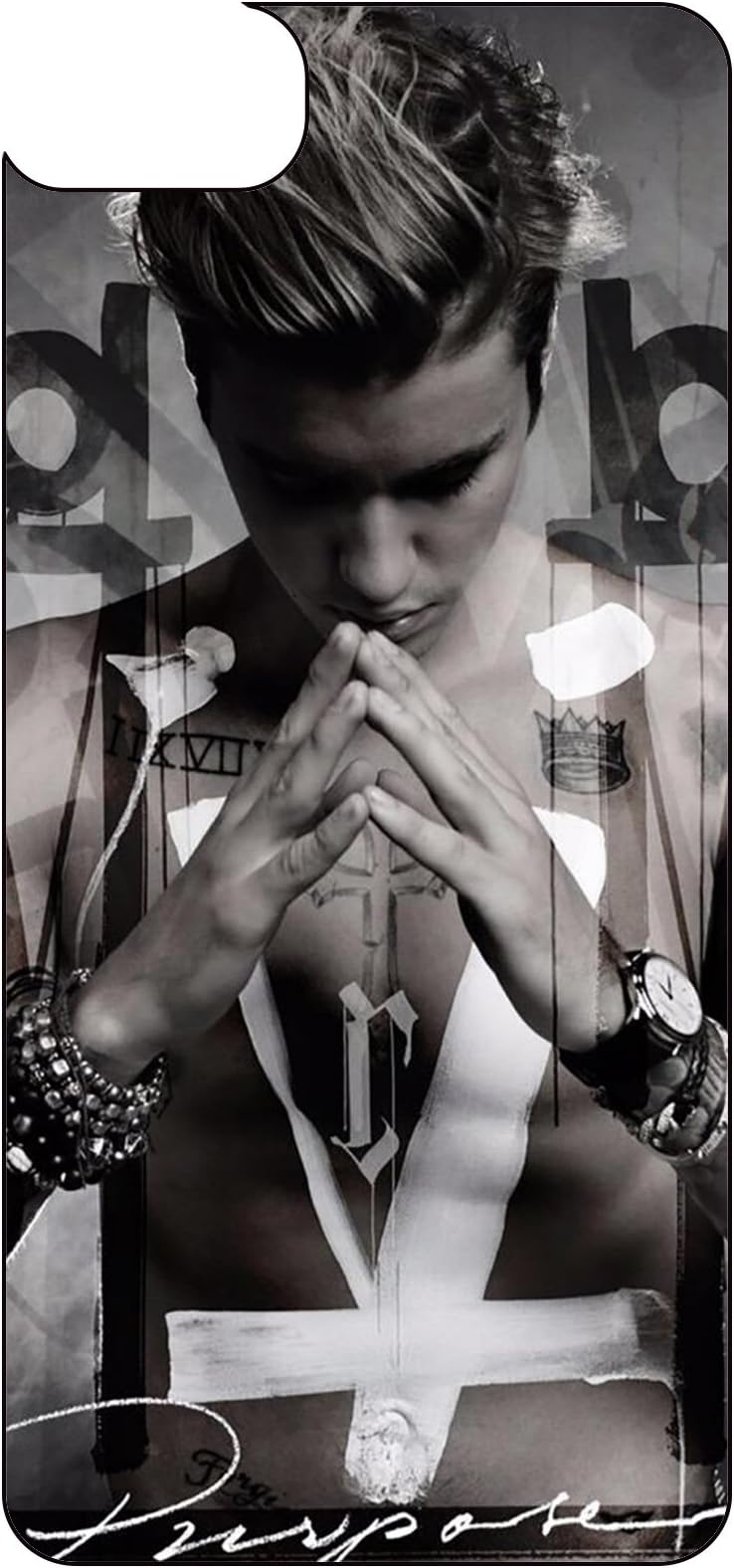 iPhone 7 Plus Case Justin Bieber, Soft Rubber TPU Silicone Plastic Bumper Phone Case Cover for iPhone 7 Plus Plus 5.5 Inch Scratch-Resistant Slim Black