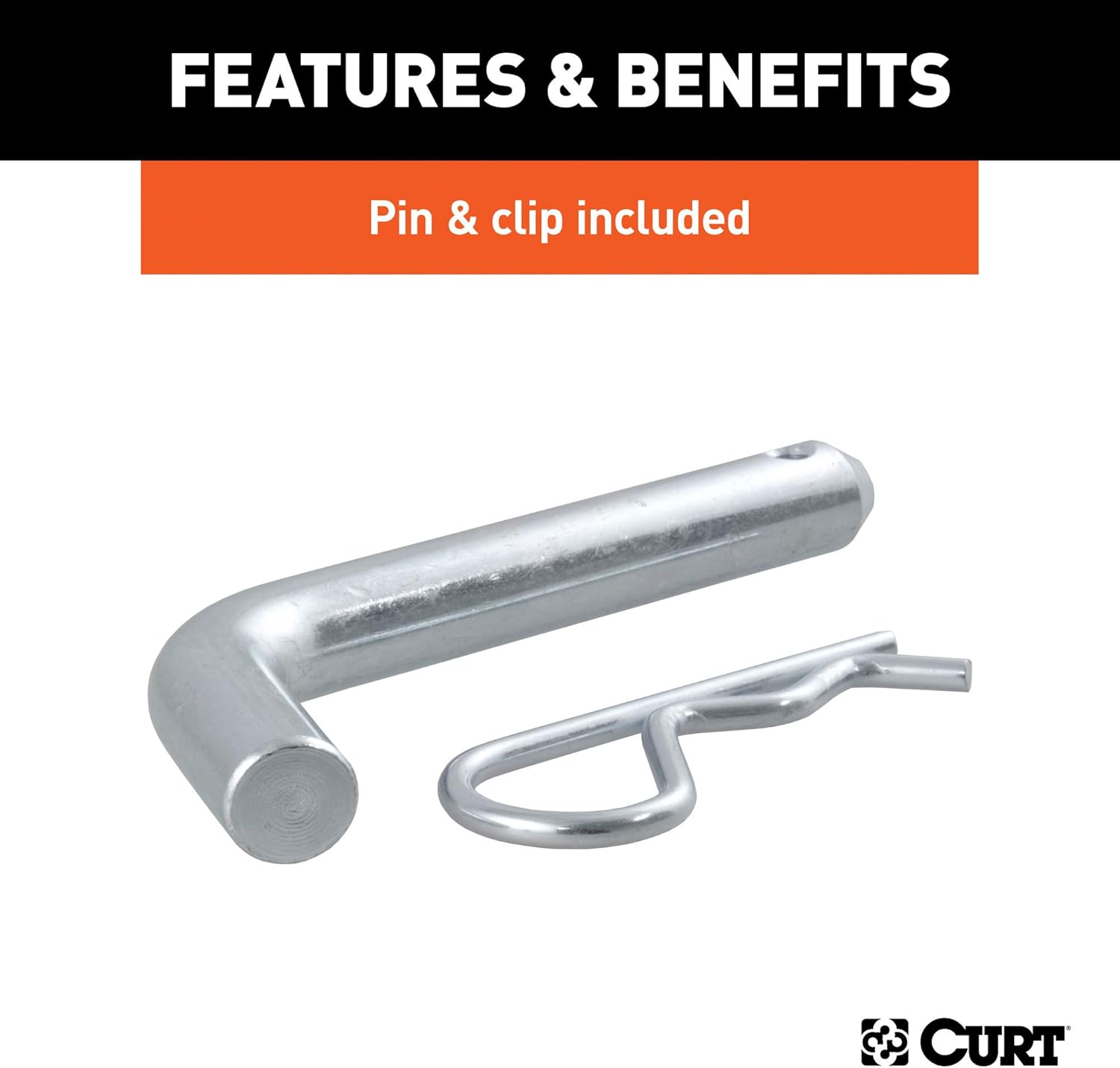 CURT 45155 Fusion Trailer Hitch Mount with 2-Inch Ball & Pin, Fits 2-In Receiver, 7,500 lbs, 2" Rise: Automotive