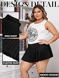 Women's Plus Size Micro Mini Pleated Skirts High