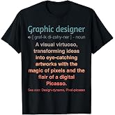 Funny Graphic Designer Black V-Neck Classic Fit Short Sleeve Graphic T-Shirt for Graphic Designers, Professionals - Unisex-Adult, Small