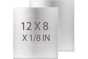 YLJNGUS 6061-T6 Aluminum Sheet Plate 1/8 Thick - 2PCS 12” x 8” x 1/8" (0.12inch) Aluminum Metal Plate Rectangle Flat Stock with Protective Film Heat Treatable Aluminum Panel for DIY Craft, Industry