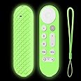 LEFXMOPHY Glow Cover for Google TV Streamer 4K Remote 2024 Voice Remote Green Silicone Case Protector