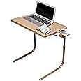 Table-Mate II TV Tray Table - Folding TV Dinner Tables, Couch Trays for Eating Snack Food, Stowaway Laptop Stand, Portable Bed Dinner Tray - Adjustable TV Table with 3 Angles, Cup Holder, Mocha