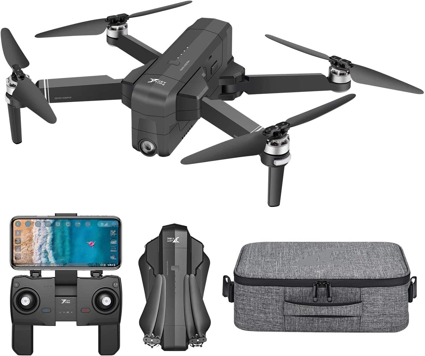 Jettime X7 Drones with camera for Adults 4K with 5G WiFi Transmission,Brushless Motor,GPS Return Home,Follow Me,Trajectory Flight,30mins batteries×2 and Backpack
