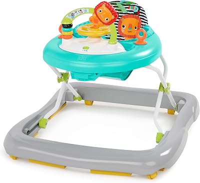 Bright Starts Zig Zag Zebra Baby Walker with Steering Wheel Lights Songs