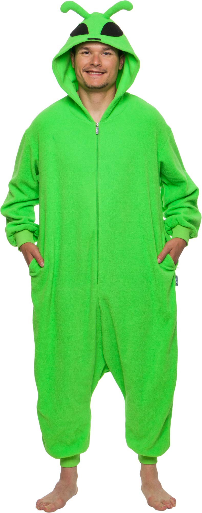 Photo 1 of (xl) (bagged) Funziez! Alien Costume Pajamas - Adult One Piece Cosplay Costume (Green, X-Large)