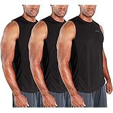 DEVOPS 3 Pack Sleeveless Men's Muscle Shirts Dry Fit Tank Top