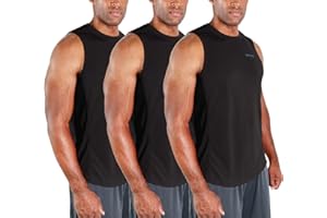 DEVOPS 3 Pack Sleeveless Men's Muscle Shirts Dry Fit Tank Top