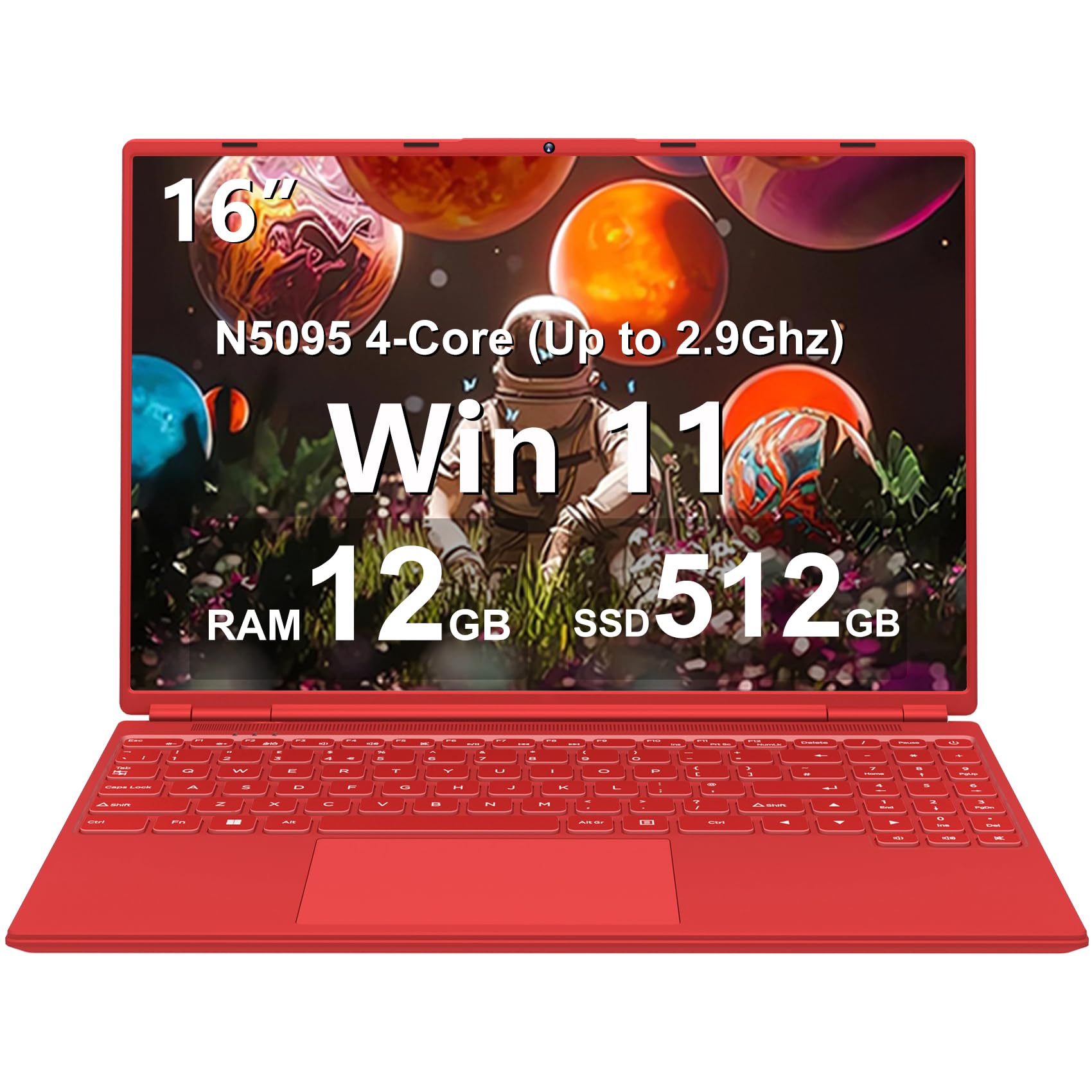 Ruzava 16" Laptop - Red