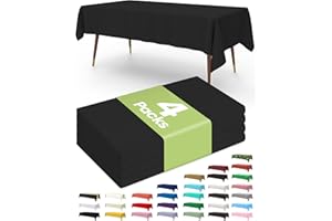 Pureegg Plastic Table Cloth Disposable - 4 Packs, Table Cloths for Rectangular Table, 54"x108" Decorative Tablecloth for Part