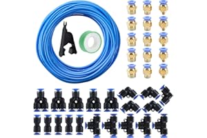 NORJIN 100ft/30m 4mm ID 6mm OD Polyurethane PU Air Hose Pipe Tube Kit, Pneumatic Tubing Air Line Tubing with Push to Connect 