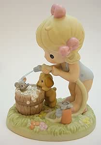 Amazon.com: Precious Moments "Squeaky Clean" Girl Washing Mouse & Puppy