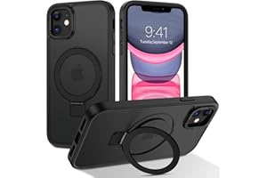 DUEDUE Magnetic Case Compatible with iPhone 11 Phone Case,iPhone 11 Case MagSafe with Ring Holder Stand Drop Shockproof Trans