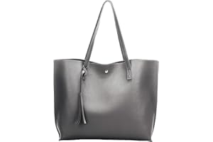Nodykka Women Tote Bags Top Handle Satchel Handbags PU Faux Leather Tote Bag with Tassel Shoulder Purse