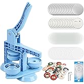 Happizza Button Maker Machine 58mm/2.25in Installation-Free DIY 58mm Blue Pin Badge Button Maker Press Machine Badge Punch Press with Free 30pcs Button Parts,Pictures,Circle Cutter