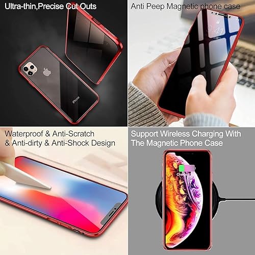 Magnetic Titanium for iPhone 14 Pro Privacy Case, Anti peep