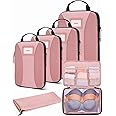 BAGSMART Compression Packing Cubes, 6 PCS Packing Cubes for Suitcases, Travel Bags Organizer for Luggage, Lightweight Packing Cubes for Travel Essentials