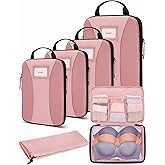 BAGSMART Compression Packing Cubes, 6 PCS Packing Cubes for Suitcases, Travel Bags Organizer for Luggage, Lightweight Packing Cube for Travel Essentials